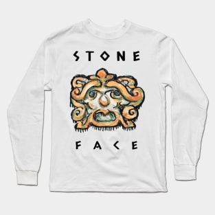 Stone Head Vintage Sculpture Face Long Sleeve T-Shirt